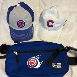 New Era Chicago Cubs Blue and White Caps with Fanny Pack